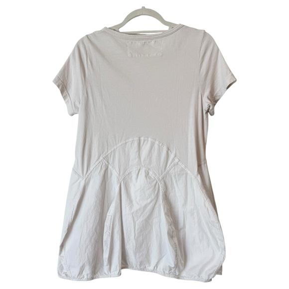 🌸 RUNDHOLZ Black Label Cotton Mixed Media Tulip T-Shirt Top, White, Size S, EUC - Picture 2 of 9